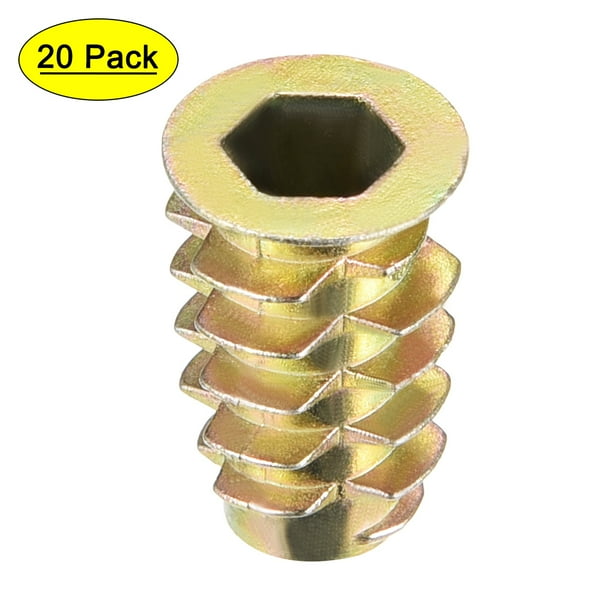 20pcs M6x18mm Threaded Insert Nuts Zinc Alloy Hex-Flush M6 Internal Threads 18mm Length 20pcs M6x18mm Threaded Insert Nuts Zinc Alloy Hex-Flush M6 Internal Threads 18mm Length